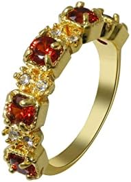 2023 Ново ангажиран камен циркон светла моден накит прстен за жени со црвен прстен накит прстени се молат низ него прстен за ќерка