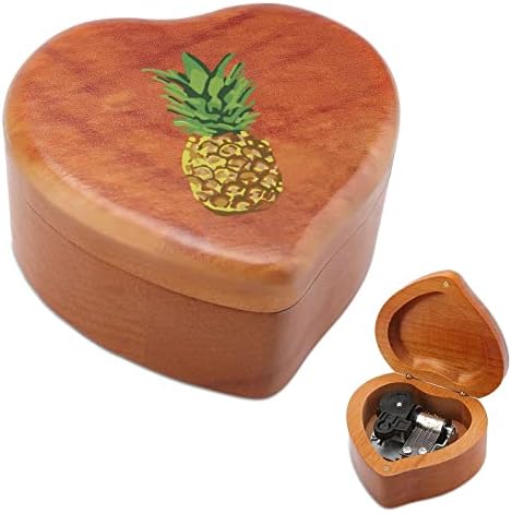 Аквареп акварел гроздобер дрвена часовна музика музичка кутија во форма на срцева кутија подароци за семејни пријатели на lубовници