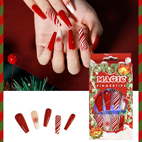 Божиќен стил Прес -нокти снег DIY налепници за нокти за жени самостојно лепило полски нокти водоотпорни обвивки за налепници на ноктите жени