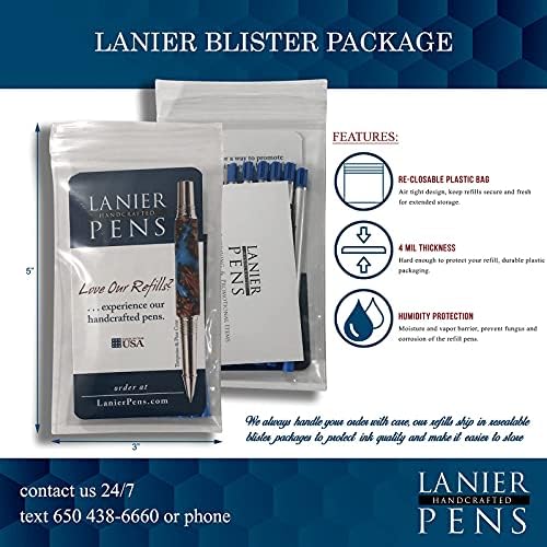 Lanier Combo Pack - 1 Пакет-Monteverde® SoftRoll® Ballpoint P13 Паста Мастило Рефил Компатибилен Со Повеќето Parker ® Стил Хемиско Пенкала-Blueblack
