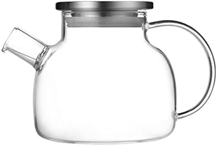 Cabilock Не'рѓосувачки челик шише со шише стакло чајник со отстранлив инфузер, шпорет чај котел за кафе, чиста про transparentирна