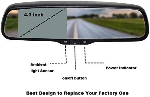 Црвен волк 4.3 Монитор за резервна огледало на задниот преглед W/Dual Channel + Заден преглед Резервна камера Toyota Prius 2012-2017 Водоотпорен