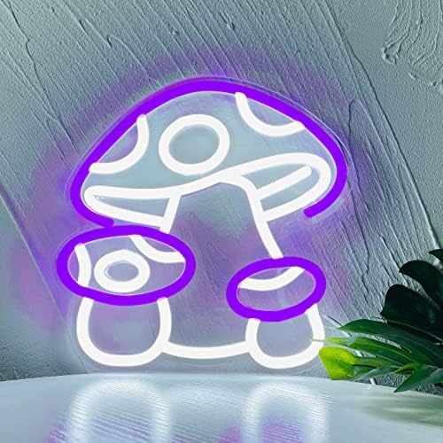Печурка Неонски знак декор за печурки затемнет предводен неонски светлосен wallид уметност за детска соба декор спална соба wallид знак USB оперирана