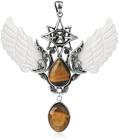 Кристален ѓердан од пад на вода од меркаба природен камен приврзоци гроздобер ангел крило накит аметист ѓердани колекции