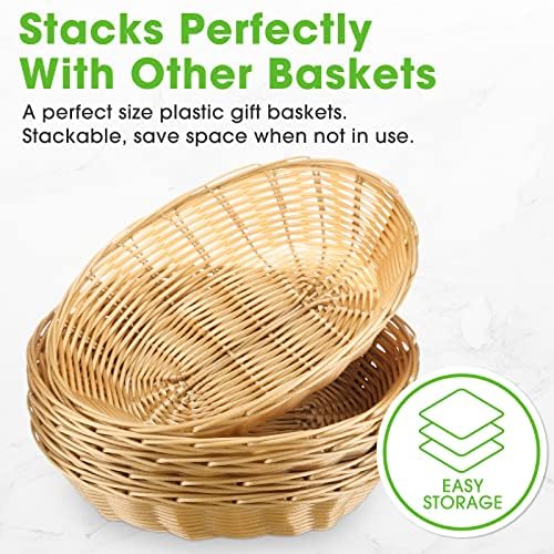 60 Пакувајте Пластични Производи Од Овална Корпа Кошница За Подароци Кошница За Складирање Храна Кошница За Овошје Рачно Ткаени Корпи