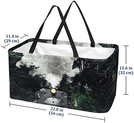 Кошар за еднократно шопинг ретро воз со ретро воз преносен преклопен пикник намирници кеси за перење алишта за торба за купување тота