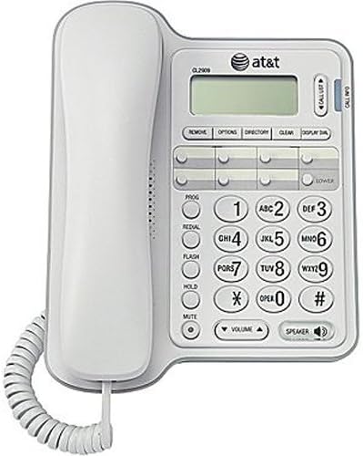 АТ & Т CL2909 Канран телефон со звучник и лична карта/повик на повик, бело