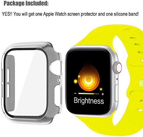 Vopteep Watch Case [Вклучен опсег] Компатибилен за Apple Watch Series 6/SE/5/4 Трајна мека силиконска лента со тенок целосен покриеност на
