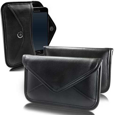 Case Boxwave Case for Blu G5 - Елитна торбичка за кожен месинџер, синтетичка кожна покривка Дизајн на пликови за BLU G5 - Jet Black