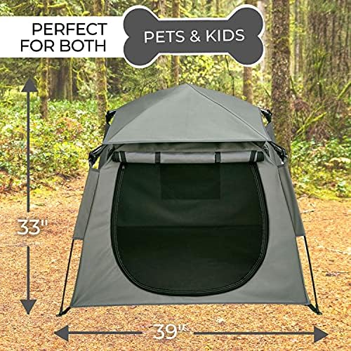 Pop 'n Go Pet Paypen за кучиња и мачки - 39 x 33 инчи шатор за кучиња w/носење торба - отворено мачки куќишта миленичиња - додатоци за патувања