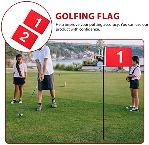 Besportble 2 PCS Golf Flag Flag Praction Број 1 и 2 знамиња за голф кои се движат голф ставајќи знамиња преносни знамиња за