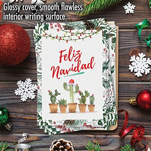 Pack Bobleworks од 12 смешни Божиќни честитки со коверти, празничен хумор за мажи и жени-Feliz Navidad C6633XSG-B12X1-SL