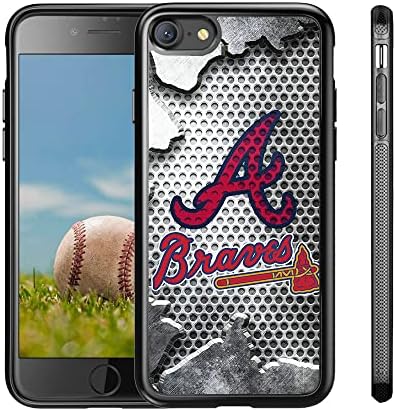 За Атланта Бејзбол Фанови Случај Покритие Компатибилен со iPhone SE/ 7/8 /6 /6с, Тенок Фит Заштитен Заден Случај Школка Подарок