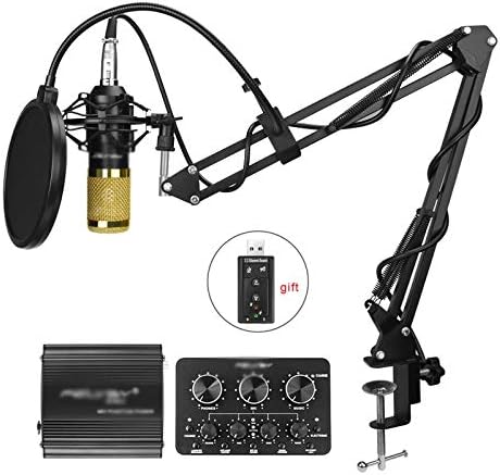 KXDFDC без бучава професионална 3,5-XLR за снимање микрофон за кондензатор за компјутерски звук во живо со звук во живо