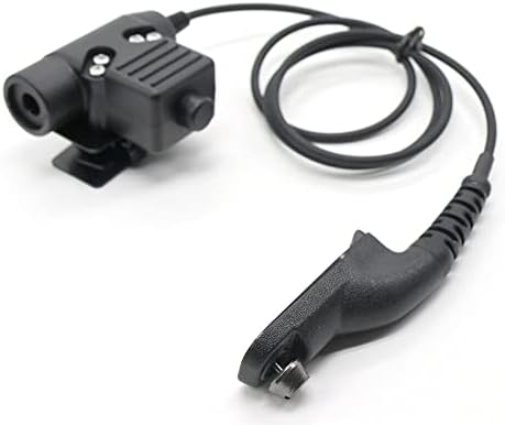Fumei Z Tactical U94 PTT адаптер кабел Z113 за воени стандардни верзии слушалки за приклучоци компатибилен со Motorola DP-3601 XIR P8268 APX DGP XPR серија WALDIE Talkie