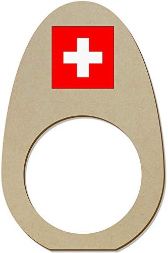 Азиеда 5 x 'Швајцарија знаме' дрвени прстени/држачи на салфета