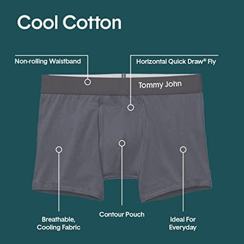 Долна облека за мажи на Томи Johnон - Кул памучно стебло со торбичка за контура и пократок 4 Inseam - удобна долна облека