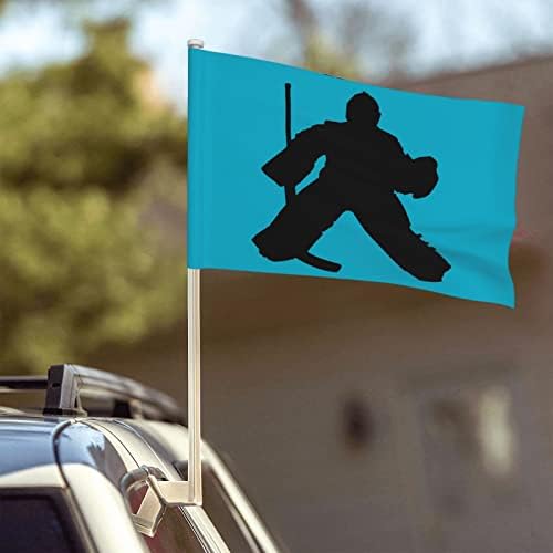 Хокеј голман автомобил со знаме на автомобил 12 × 18inches возило на отворено декорација автомобилски прозорец клип банер