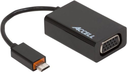 Accell Слимпорт До Vga Адаптер Со Микро-USB Порта За Полнење Нагоре-Поддржува Резолуции до 1920x1200, Вклучувајќи 1920x1080