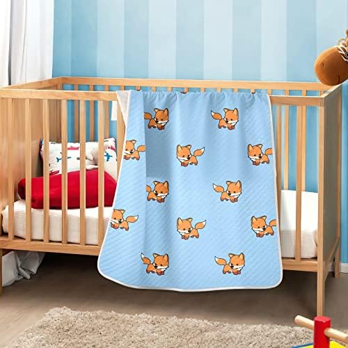 Катаку сино куче лисица бебе ќебе за момчиња девојчиња памук дете ќебе кревет фрли меко топло примање бебе ќебе за шетач за креветчиња