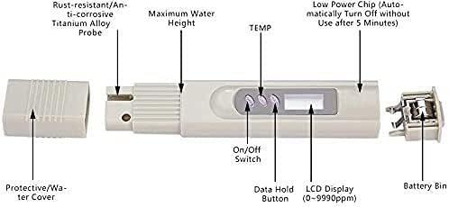 YUESFZ прецизни дигитални TDS вкупно растворени цврсти материи метар пенкало за квалитет на вода чистота темпо/ppm тестирање на пенкало