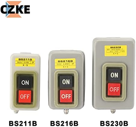 Копче за контрола на копчето Ezzon Control Трифазен мотор за мотор за стартување на моторот Притиснете го прекинувачот BS211B BS216 BS230 10A
