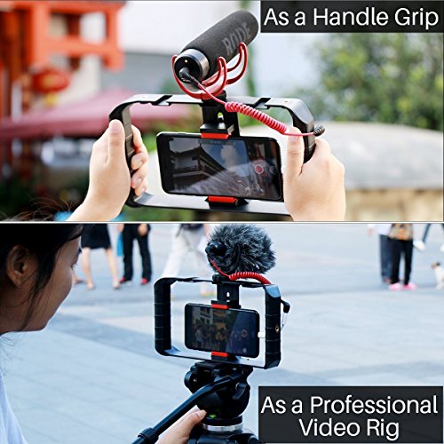 Ulanzi U Rig Pro Видео Риг за iPhone, Телефонски стабилизатор, тројно ладно монтирање на чевли, телефонски статив за iPhone 11 Pro Max XS Max X 8 7 6 Plus OnePlus 7 Pro Samsung Google Pixel Vlogging Filmmaking