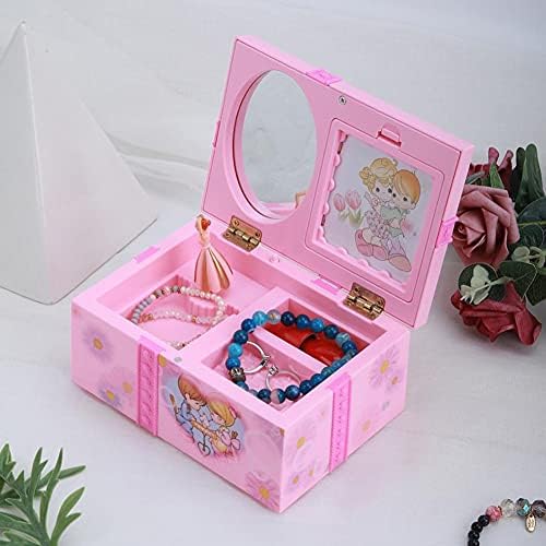 Tfiiexfl розово танцување девојка музичка кутија украси дома украси за накит организатор музичка кутија