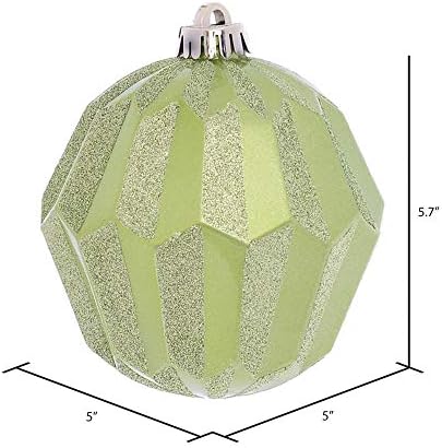 Викерман 5 “Божиќно украс за божиќни, фацетирана топка, завршен сјај на Селадон, распрскувана пластика, декорација на новогодишни