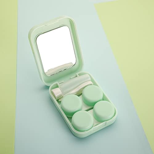 Caruncoo ананас образец Контакт леќи кутија, компактен случај за контакт со очите за патувања, преносни контактни кутии со огледало,