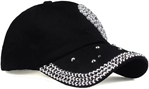 Сјајна бејзбол капа за жени бисер ovingубовно срце Сонце капа прилагодлива удобна модна череп капа за трескање на отворено