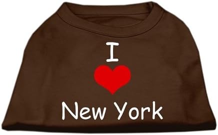 Ја сакам кошулата за кучиња од Newујорк, кафеава xl