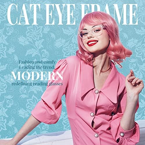 Gaoye 5 пакет модни мачки очи очи за читање очила за жени, компјутерски сини светли читатели против сјај со синџир на очила