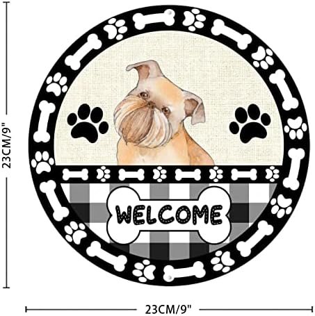 Алиојоит круг ретро метален знак симпатично кутре куче добредојде знак за знак саркастична метална уметност декоративен персонализиран гроздобер