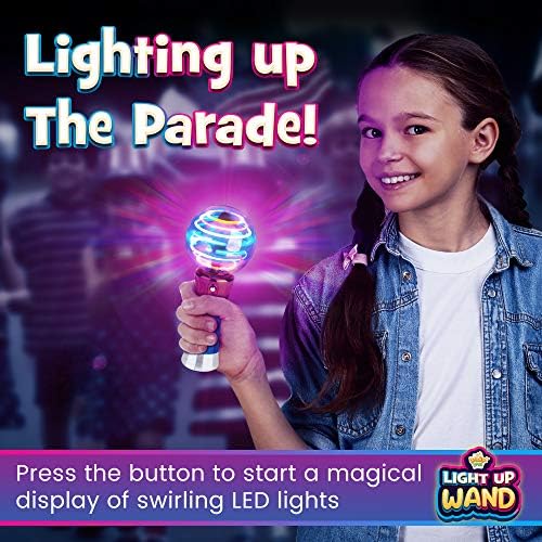 Вртено светло стапче за деца во кутија за подароци, ротирачки LED играчки стапчиња за порибување на момчиња и девојчиња, магични