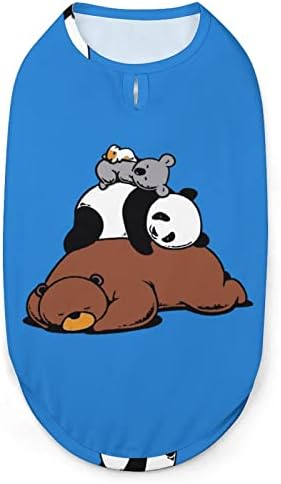 Мечка панда коала миленичиња елек кучиња резервоарот врвот симпатична облека за миленичиња облека без ракави маица за кутре мачка м