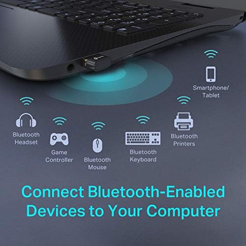 TP-LINK USB Bluetooth Адаптер за КОМПЈУТЕР, 4.0 Bluetooth Dongle Поддршка Windows 11/10/8.1/8/7/XP За Десктоп, Лаптоп, Глушец, Тастатура,