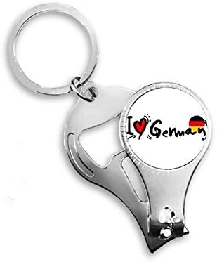 Го сакам германското светско знаме за срце, нокти прстен прстен клуч за шишиња со шишиња со шише