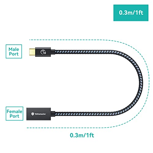 Yottamaster USB женски до USB C машки адаптер [10Gbps], USB C до USB женски адаптер кабел OTG адаптер за кабел, женски USB A
