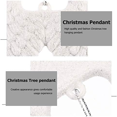Кисангел 2 парчиња Божиќ украс бело празно крило моделирање полистирен пена форма дрво виси за занаетчиски проект за занаетчиски играчки