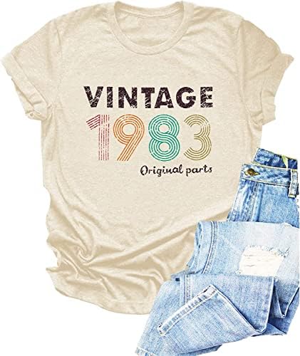 Гроздобер маица од 1983 година за жени 40 -ти роденденски кошули женски подарок идеја кошули роденденска забава ретро маички врвови
