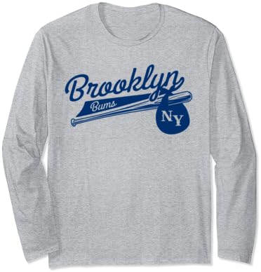 Ретро Бруклин Бумс Newујорк Бејзбол Иббес терен со долги ракави маица