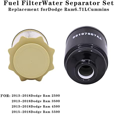 Поставете сепаратор на вода за филтрирање на гориво 6.7L Cummins замена за 2013-2018 Dodge RAM меморија 2500 3500 4500 5500 6.7L Cummins Turbo