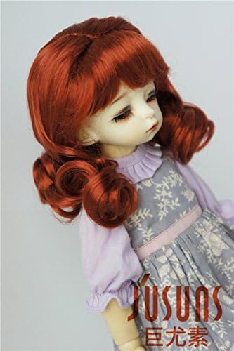 JD038 6-7 '' Carrot Red 1/6 YOSD Doll Pigs 16-18cm Синтетички мохер мек бран yosd bjd кукла перики