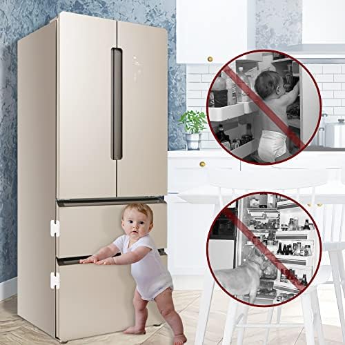 Заклучување на фрижидер 4 парчиња за деца, Врати во фрижидер се заклучуваат за заклучување на децата безбедност за фрижидер замрзнувач врата