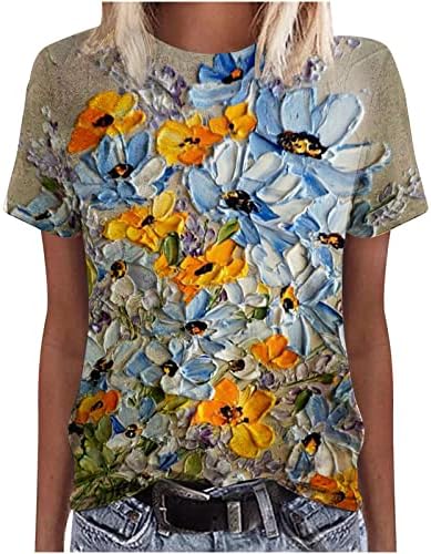 Women'sенски ван Гог Сликарство печатена маица цветна сликарска слика на врвови познати импресионистички масло за сликање кошули за