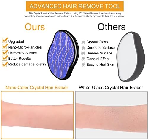 Hslgove Crystal Eraser за коса, бришење на косата за жени и мажи, магичен отстранувач на коса со нано-микрочестички, безболна ексфолијација