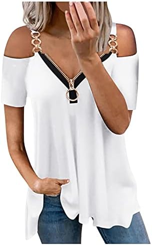 Цветни печатени врвови за жени чипка за чипка против маички со вратот ладно рамо блуза случајно тенок пулвер фустан со маичка