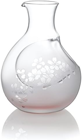 Отсука стаклена цреша цвет од танцување стакло Carafe & Sake Cup Set 16-755-5 Carafe: φ1.5 x H4.9 x M9.0 инчи, Court Sake Cup: φ2.2