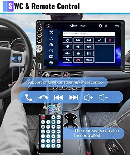 Двоен Дин Автомобил Стерео Со Apple Carplay Android Auto Bluetooth Повик Огледало Врска 7 Инчен Екран НА Допир USB/TF/AUX FM Радио Приемник